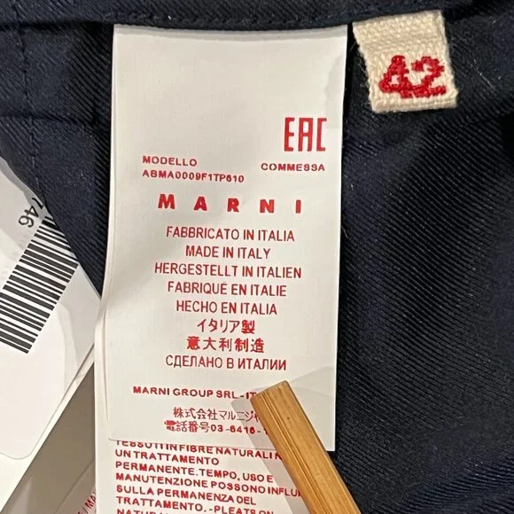 MARNI Sleeveless Fit & Flare Dress, Navy, EU 42 - Picture 3 of 9